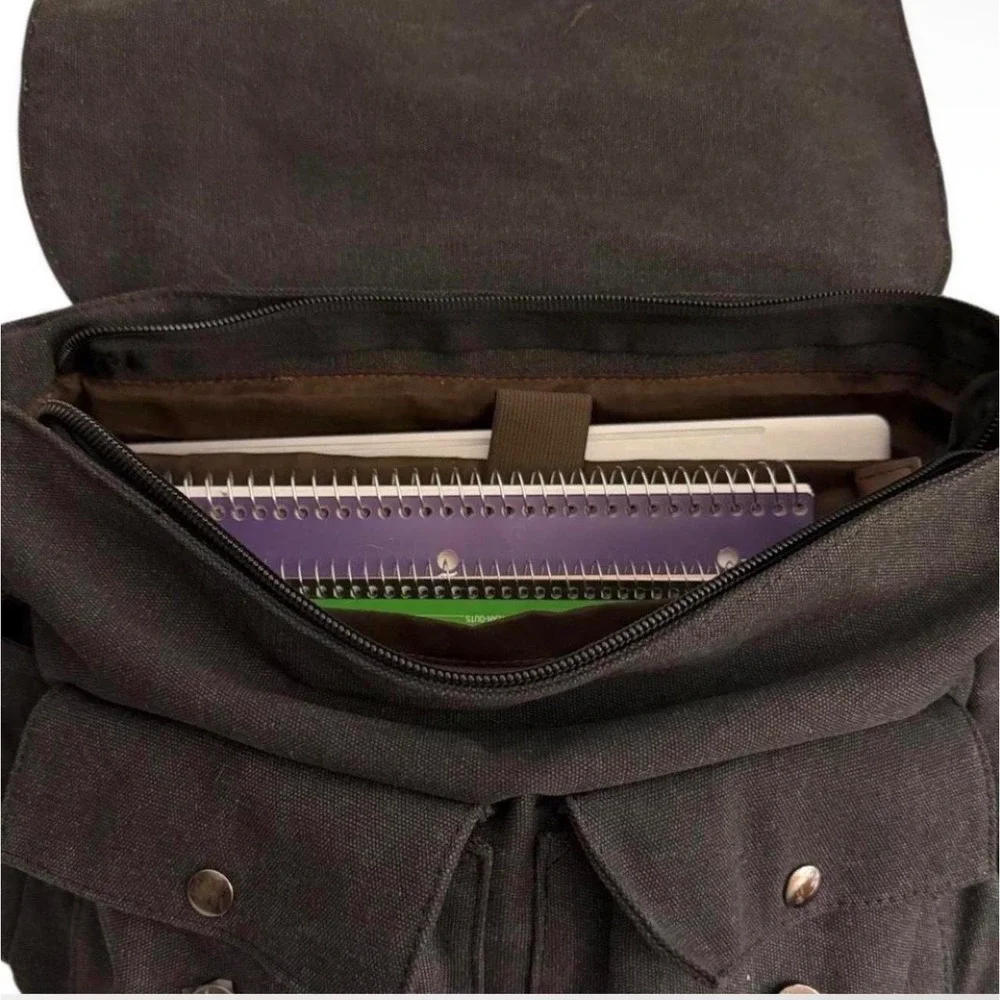Vintage Style Large Capacity Laptop Crossbody / Shoulder Messenger Bag - Black